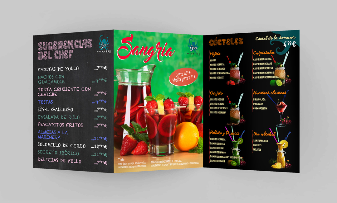 Tríptico de mesa PolboBar Creaemos Estudio de Diseño Ana Collazo